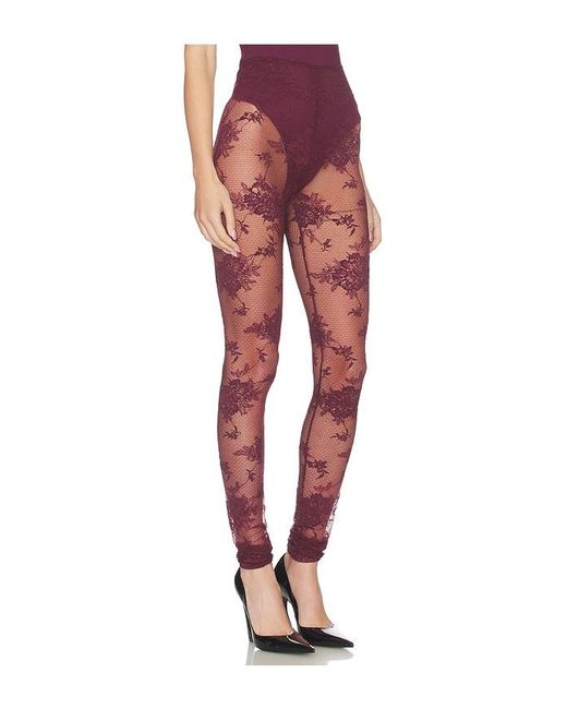 ANDAMANE Red Zillah Lace Leggings