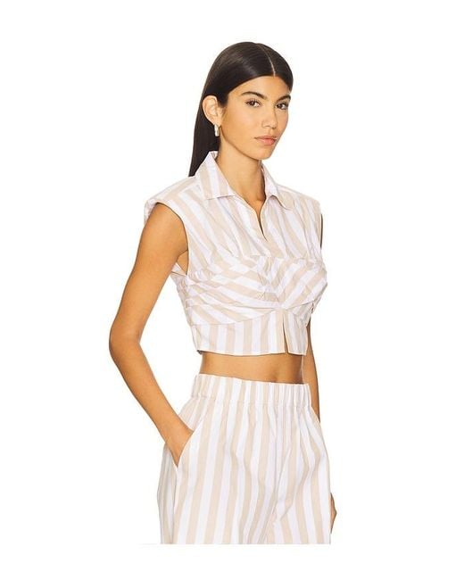 Jonathan Simkhai Multicolor Emie Cropped Box Sleeve Top