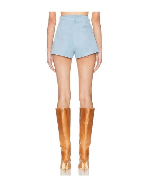 Helsa Blue The Suede Micro Shorts