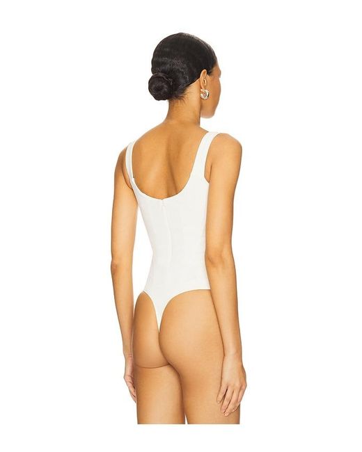 GOOD AMERICAN White Sculpting Corset Bodysuit