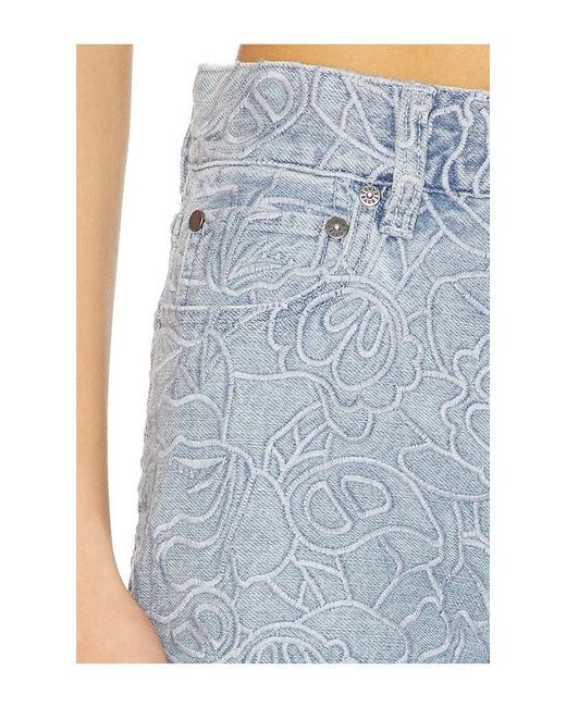 Alice + Olivia Blue Chic Eyelet Jean
