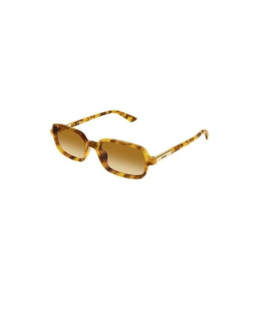 Chloé Brown Rectangular Sunglasses