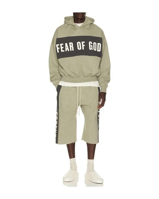 Fear Of God Multicolor Cropped Relaxed Panelled Hoodie for men