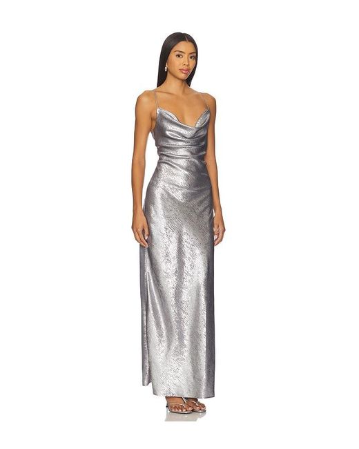 ROBE KIT en Metallic Silver superdown en coloris White