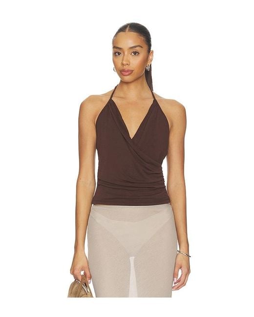 geel Brown Julian Halter Top