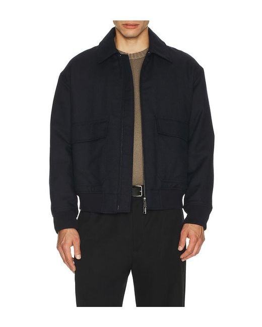 Theory Black Modern Aviator Jacket for men