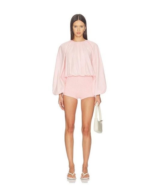Stone Cold Fox White X Revolve Roma Smocked Hot Short