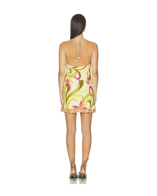 Rococo Sand Yellow Ruched Bias Mini Dress