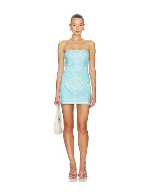 Amanda Uprichard Blue Avani Skort Romper
