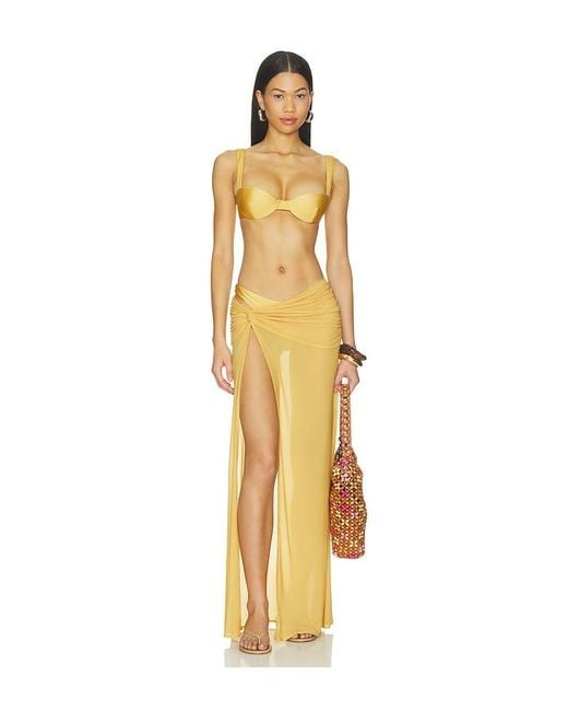 Camila Coelho Yellow Solano Maxi Skirt