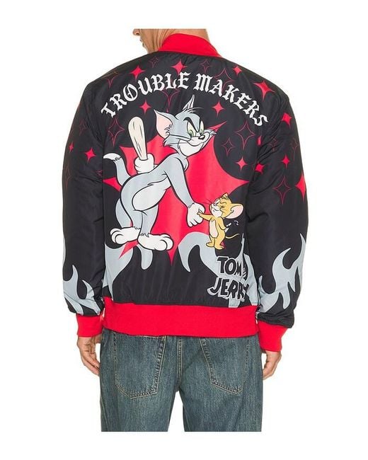 Reason Red Tom & Jerry Varsity Jacket for men