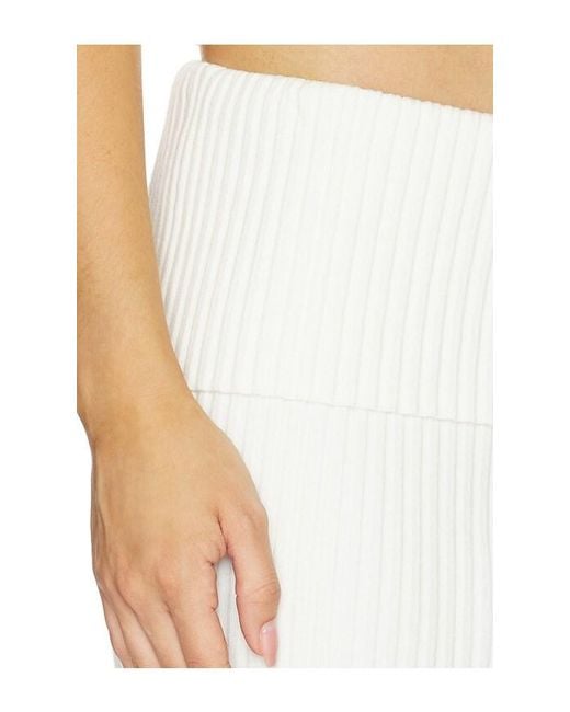 L'academie White 'Academie Jordin Foldover Rib Midi Skirt