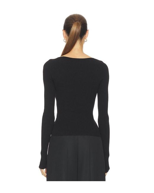 L'academie Black Eugene Long Sleeve Top
