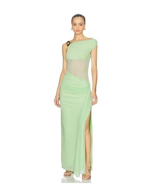 Runaway the Label Green Naelle One Shoulder Maxi Dress