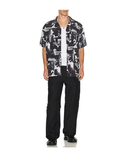 vowels Black Printed Still Shirt for men