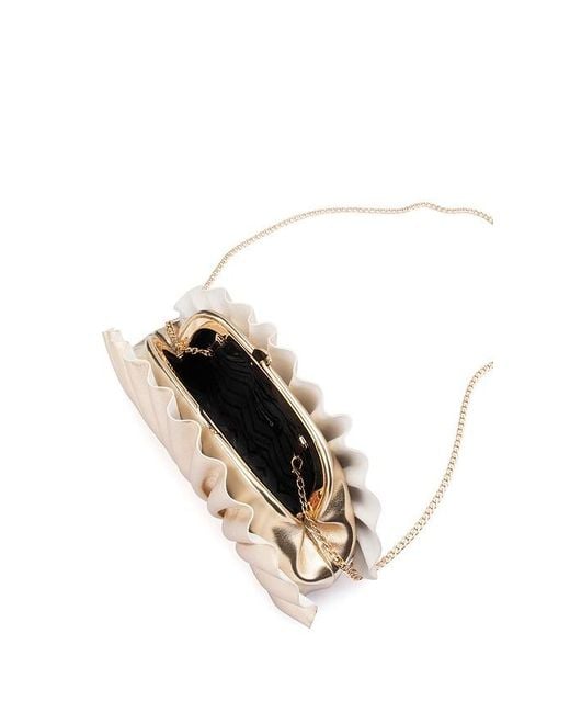 Olga Berg Natural Hollie Pleated Clutch