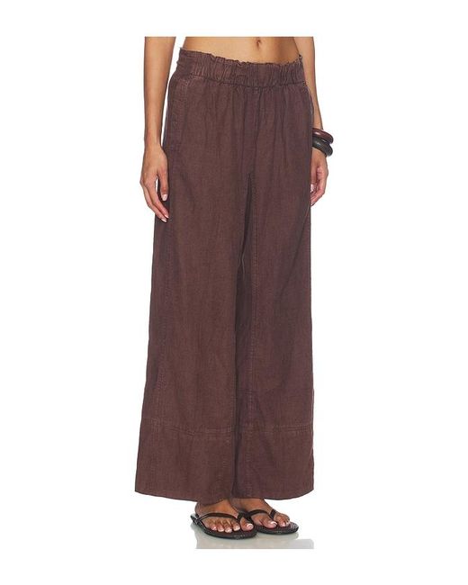 Free People Brown Days End Linen Pull On