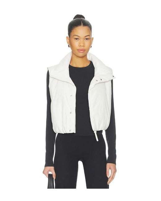 Beyond Yoga White Warm Up Puffer Vest