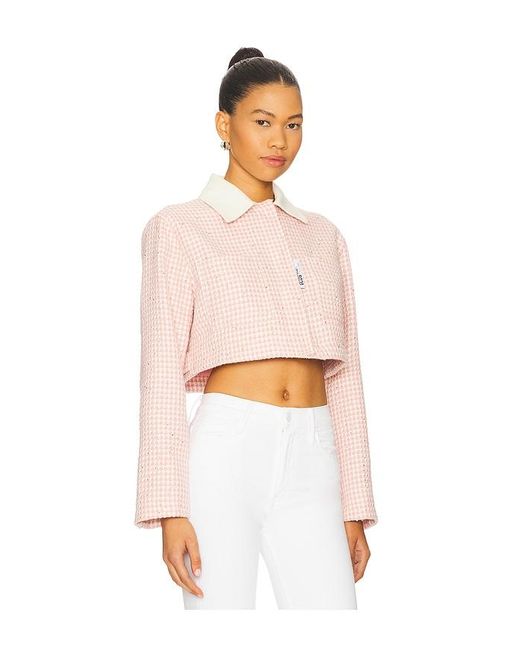 Gcds Tweed Crop Jacket White