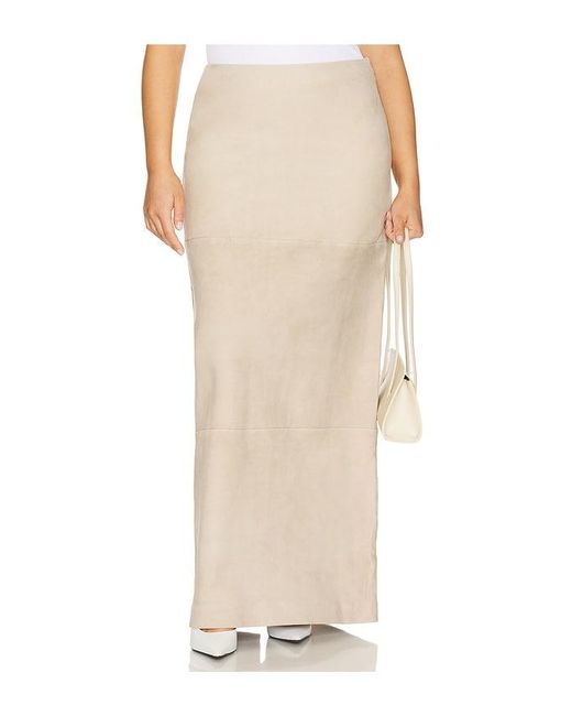 L'academie White 'Academie By Marianna Kofi Suede Maxi Skirt