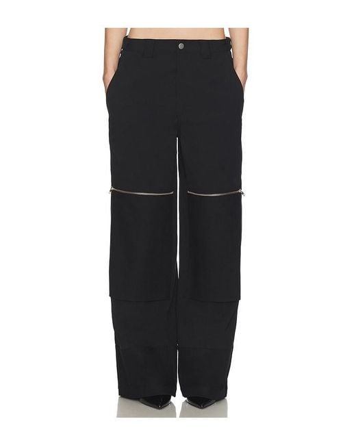 HAELO Black Flex Waist Zip Cargo Pant