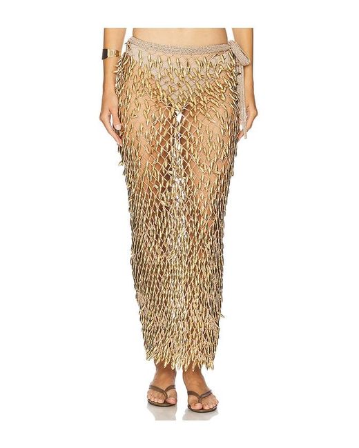 MY BEACHY SIDE White Adora Hand Crochet Beaded Convertible Skirt/Dress