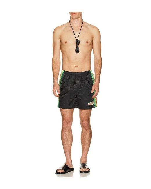 Casablanca Black Monogram Swim Shorts for men