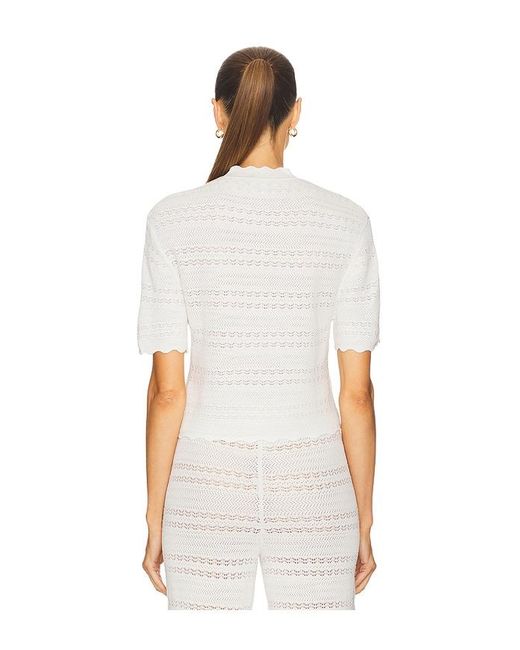 Helsa White Kaitltn Scalloped Top