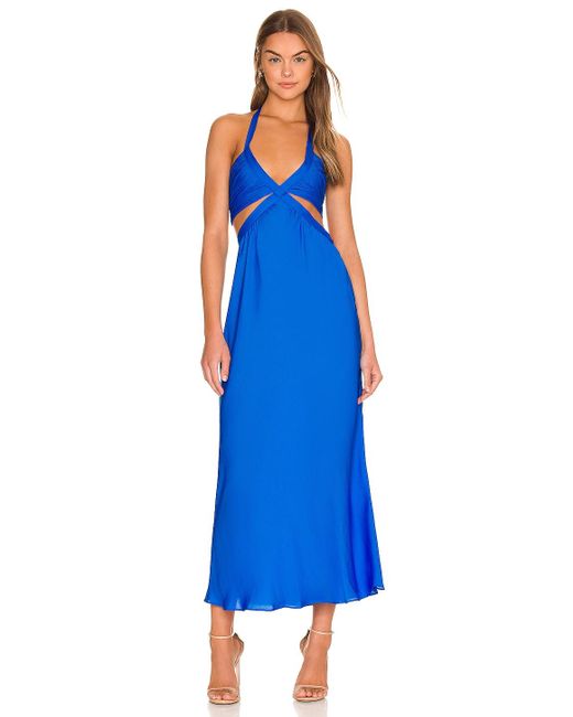 Line & Dot Blue Kara Midi Dress