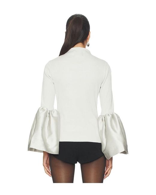 Marques'Almeida White Puff Sleeve Top