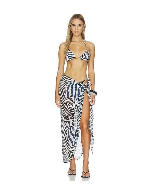 Seven Wonders Blue Xyla Front Tie Maxi Skirt