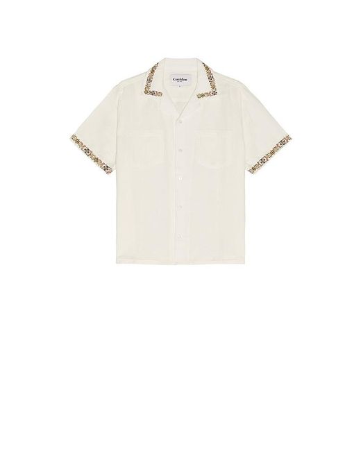 Corridor NYC White Harmony Embroidered Short Sleeve Shirt for men