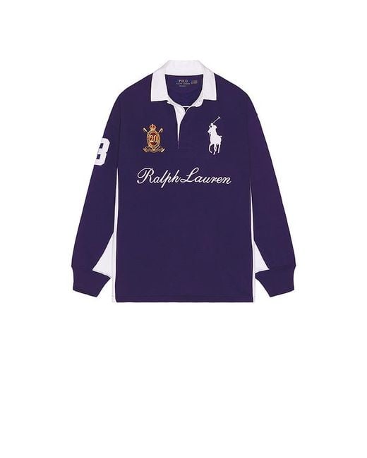 Polo Ralph Lauren Blue Magic Fleece Big Pony Rugby Sweatshirt for men