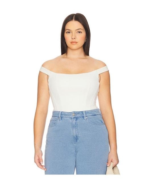 GOOD AMERICAN White Sculpting Corset Bodysuit