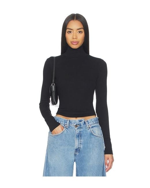 PERFECTWHITETEE Blue Hayden Turtleneck Top