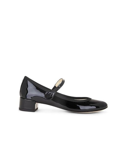Repetto Black Rose Mary Janes