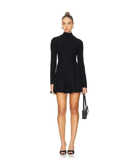 Fleur du Mal Black Knit Long Sleeve Corset Dress