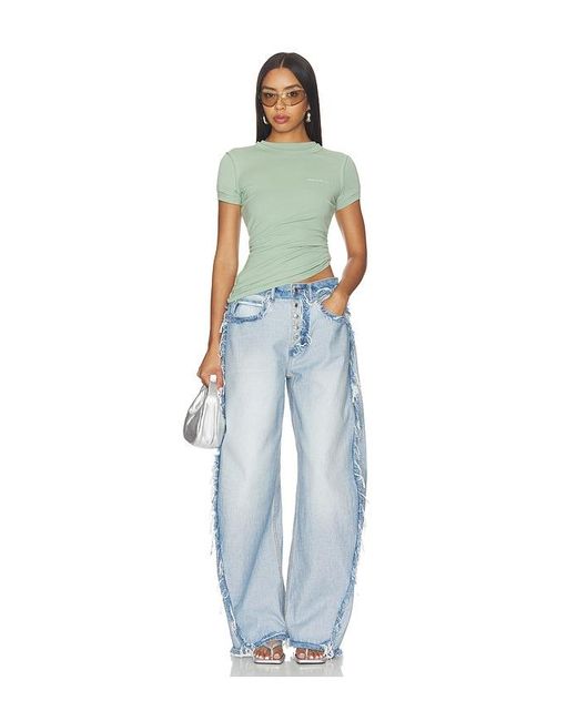 Alexander Wang Blue Layered Short Sleeve Top