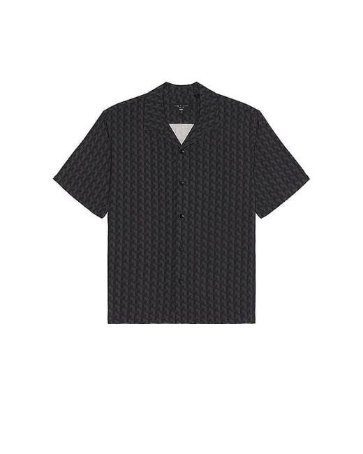 Rag & Bone Black Printed Avery Shirt for men
