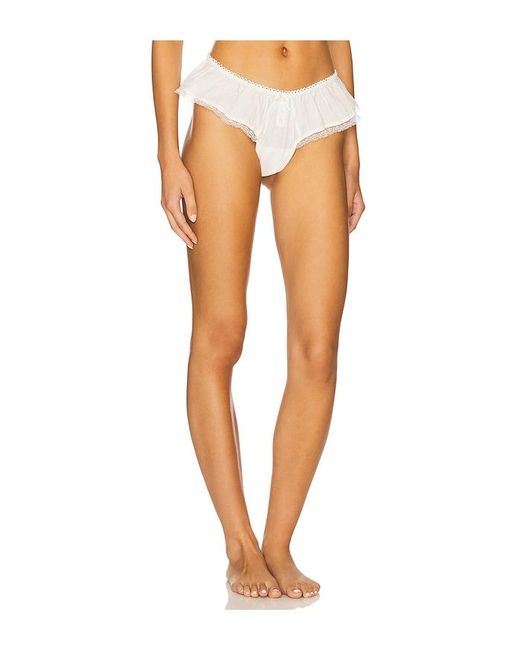 For Love & Lemons White Venetia Thong Panty