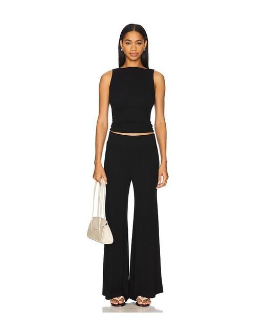 Enza Costa Black Silk Knit Bias Pant