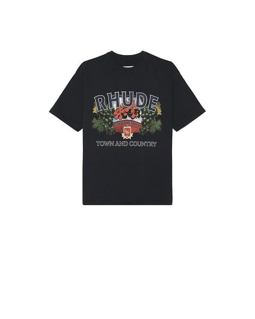 Rhude Black Town And Country Tee for men