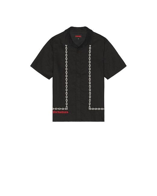 Pleasures Black Chain Button Up Shirt for men