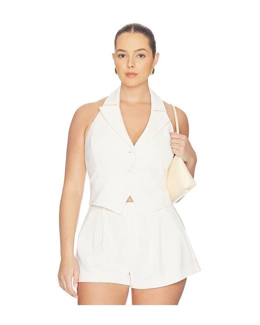 GOOD AMERICAN White Luxe Suiting Halter Vest