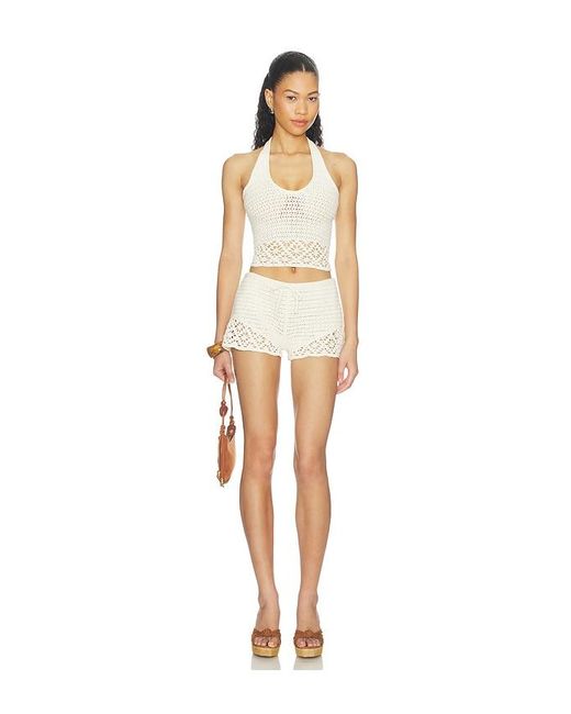 Tularosa White Carrissa Crochet Halter Top