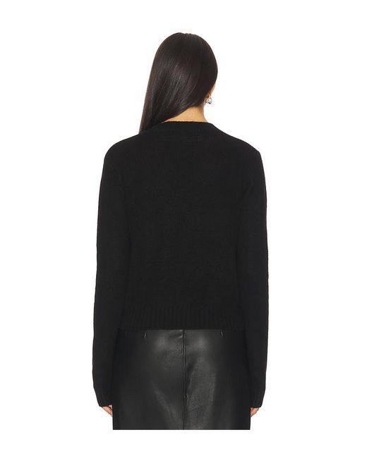 Enza Costa Black Easy Long Sleeve Crew Sweater