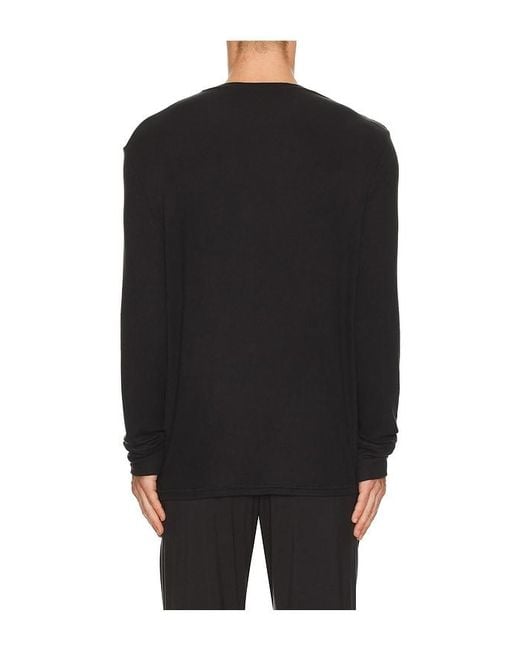 Tommy John Black Tri Blend Lounge Henley for men