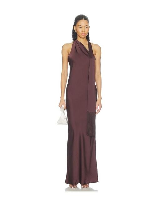Amanda Uprichard Purple Sonya Maxi Dress With Fringe