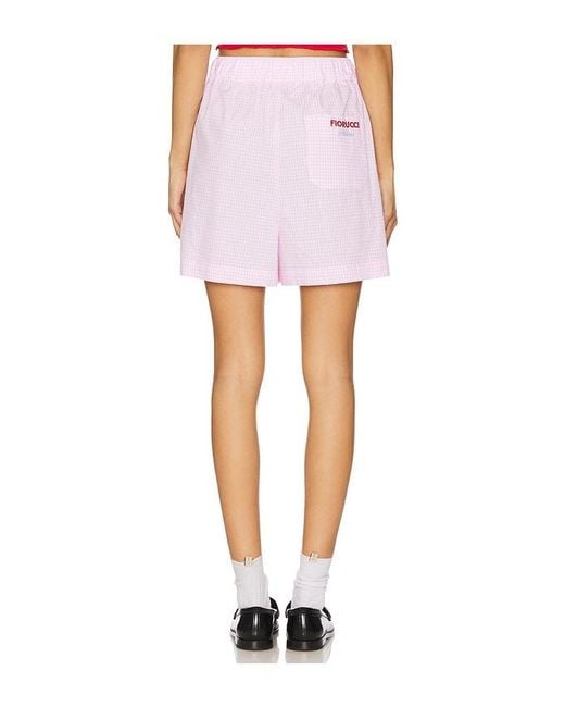 Fiorucci White Gingham Logo Shorts