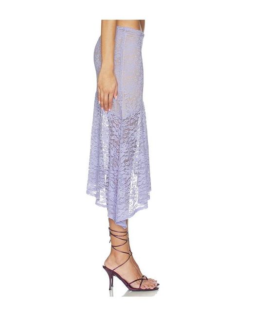Runaway the Label Purple Ava Flounce Midi Skirt